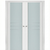 Nova Triplex 005 Soft White Laminated Modern Double Pocket Door - Doors and Beyond