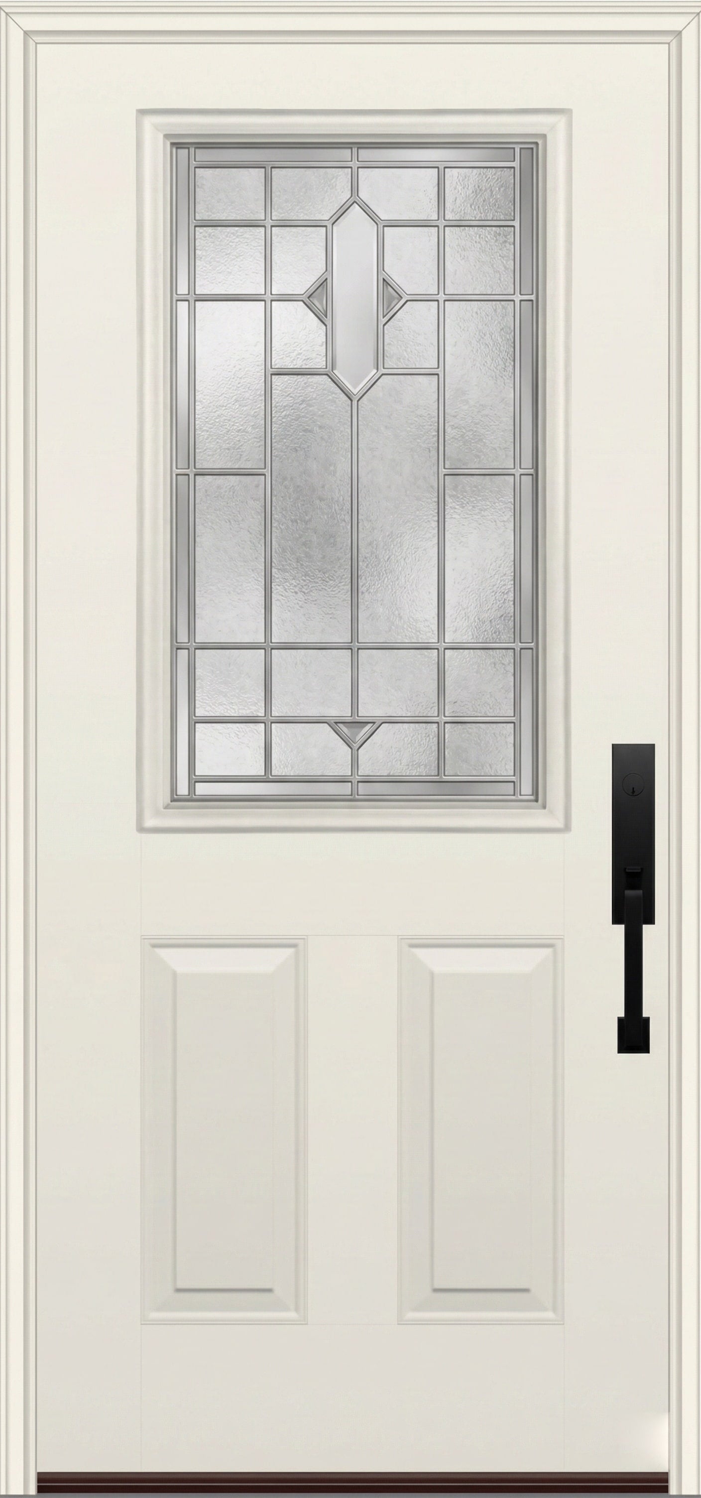 ProVia Legacy Single Entry Door 430 Style Brookhaven Decorative Glass with Zinc Caming and Low-E - Doors and Beyond