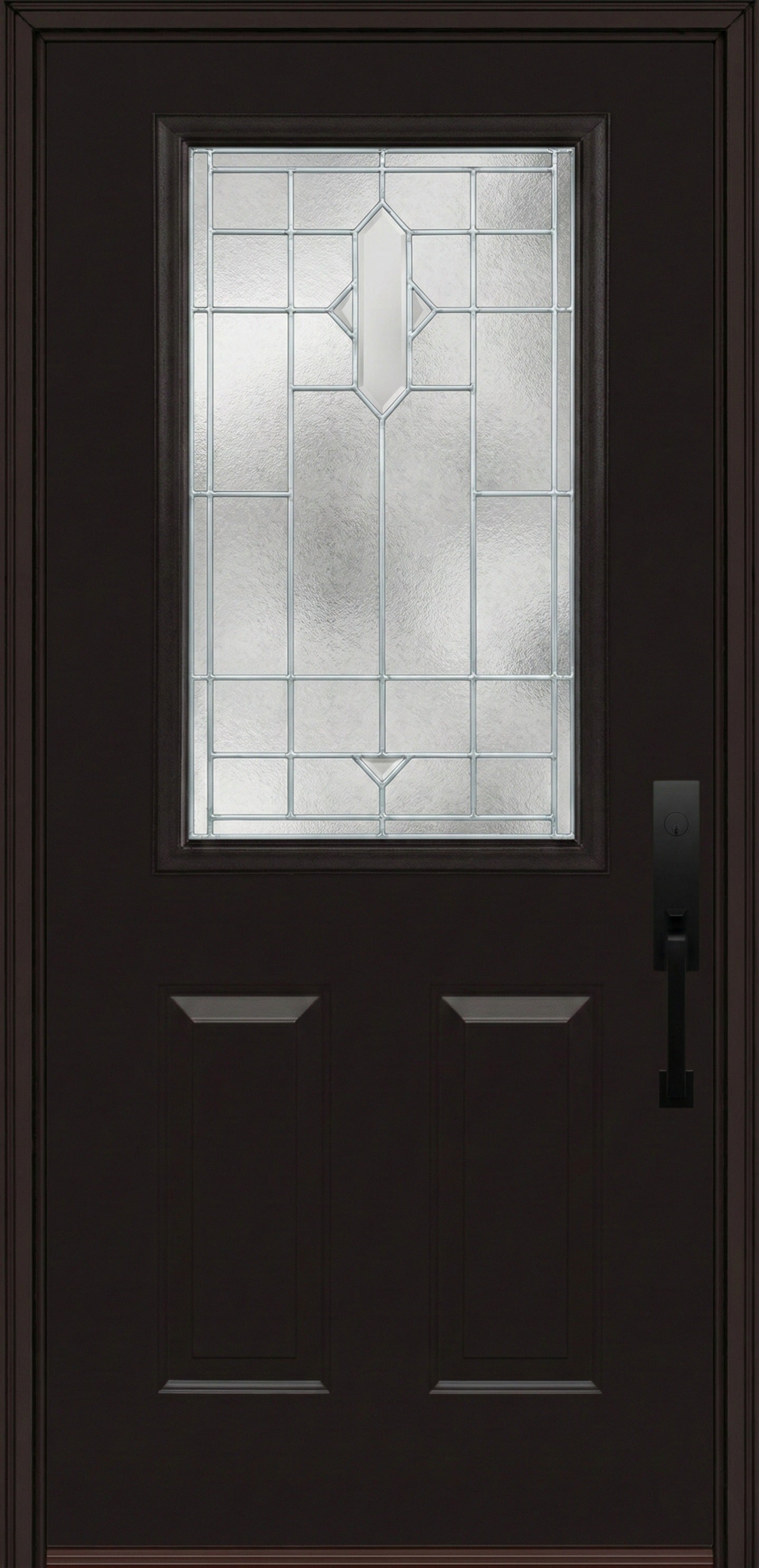 ProVia Legacy Single Entry Door 430 Style Brookhaven Decorative Glass with Zinc Caming and Low-E - Doors and Beyond