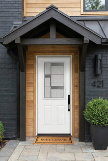 ProVia Legacy Single Entry Door 430 Style Manhattan Decorative Glass with Zinc Caming and Low-E - Doors and Beyond