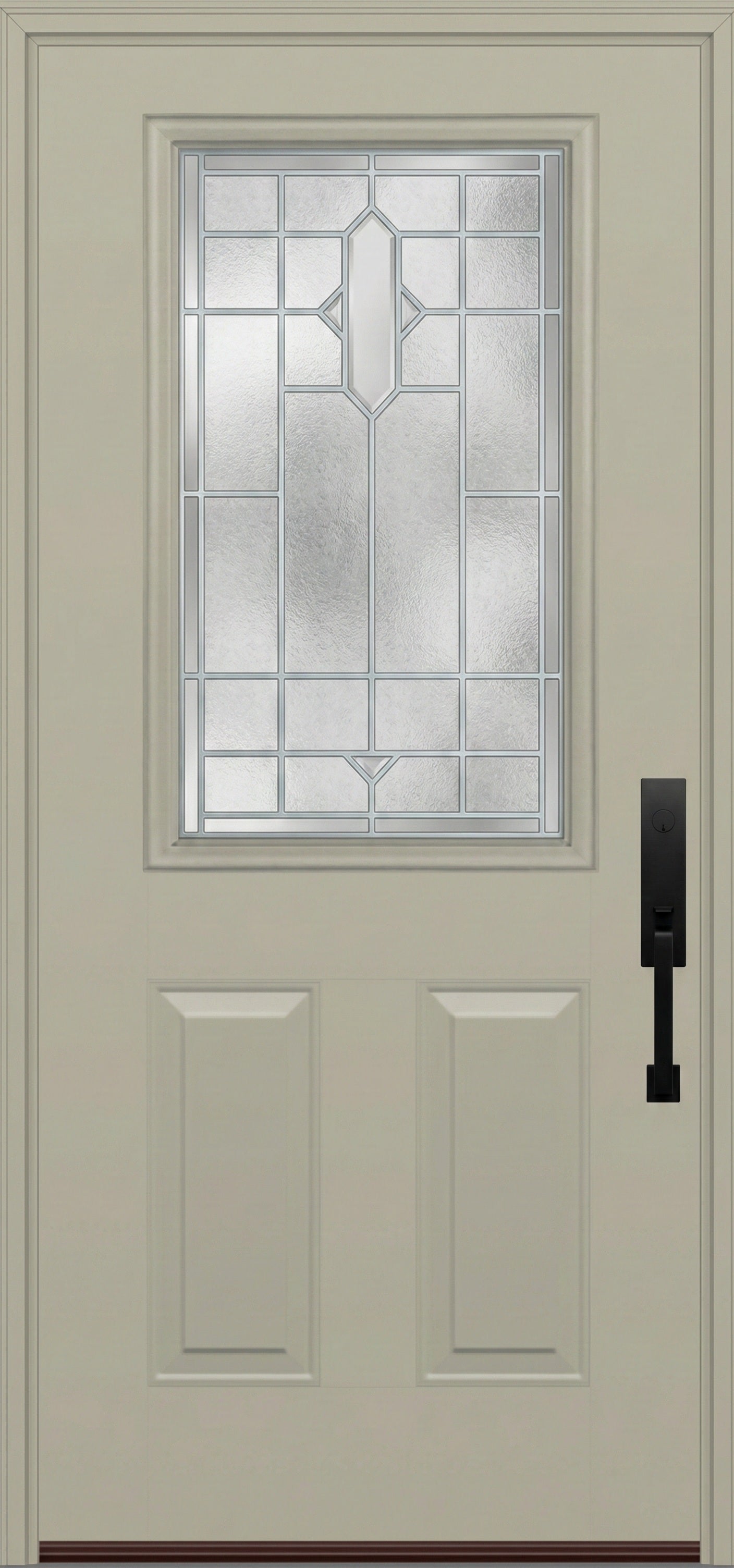 ProVia Legacy Single Entry Door 430 Style Brookhaven Decorative Glass with Zinc Caming and Low-E - Doors and Beyond