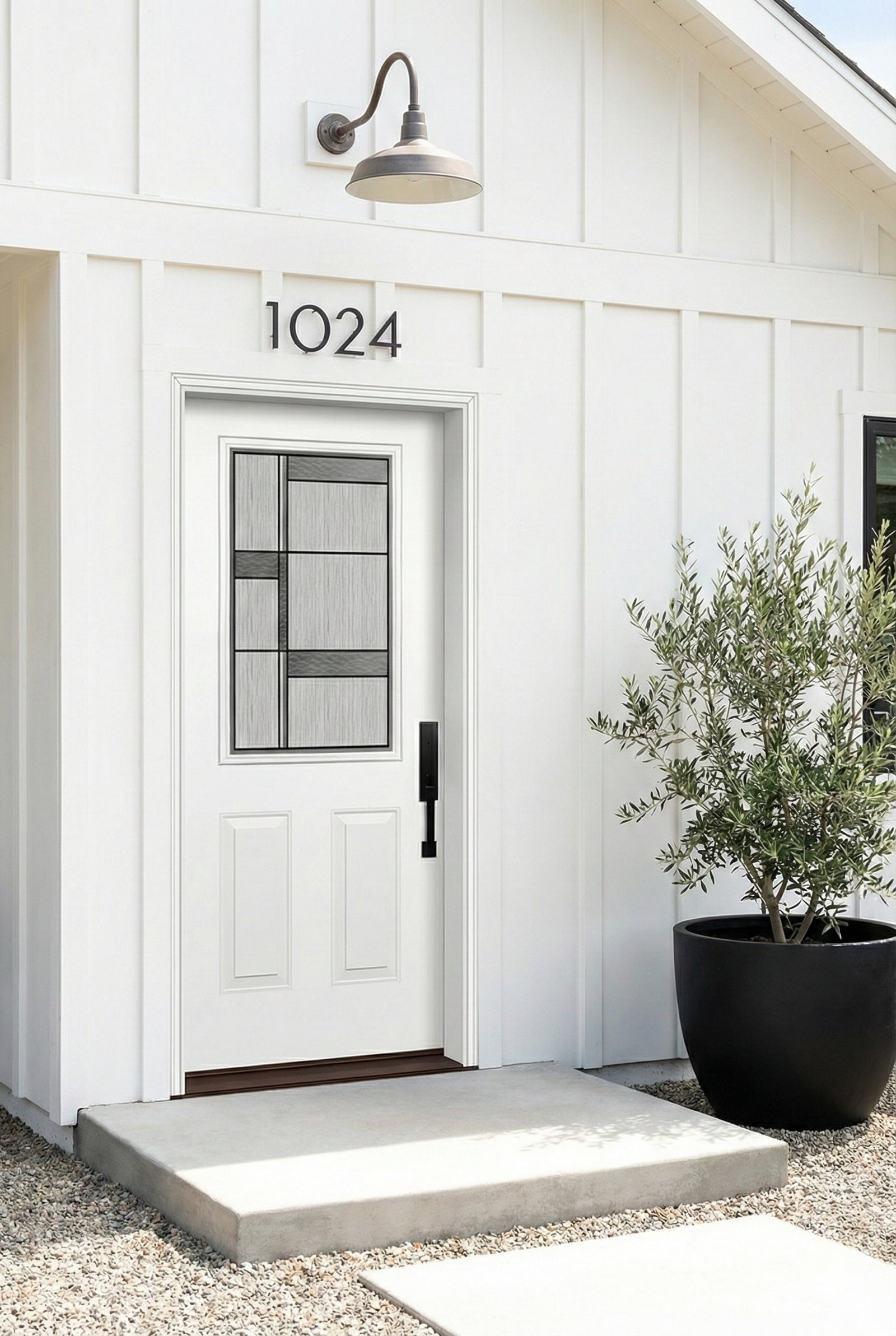 ProVia Legacy Single Entry Door 430 Style Manhattan Decorative Glass with Patina Caming and Low-E - Doors and Beyond