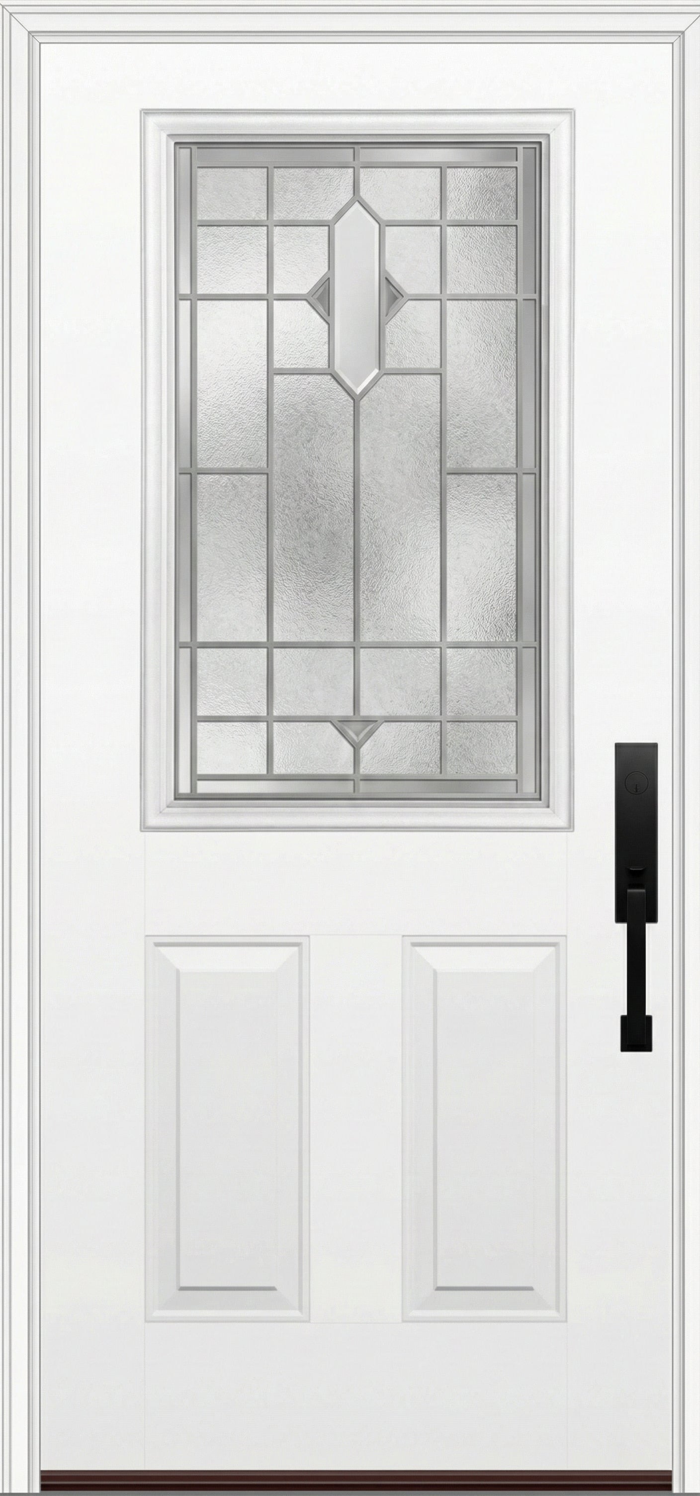 ProVia Legacy Single Entry Door 430 Style Brookhaven Decorative Glass with Zinc Caming and Low-E - Doors and Beyond