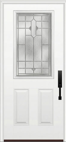 ProVia Legacy Single Entry Door 430 Style Brookhaven Decorative Glass with Zinc Caming and Low-E - Doors and Beyond