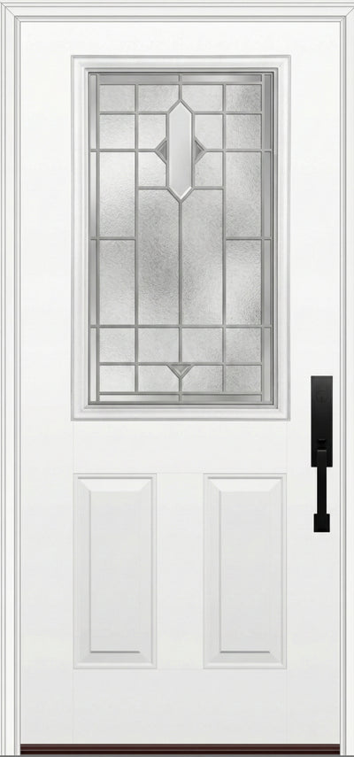 ProVia Legacy Single Entry Door 430 Style Brookhaven Decorative Glass with Zinc Caming and Low-E - Doors and Beyond