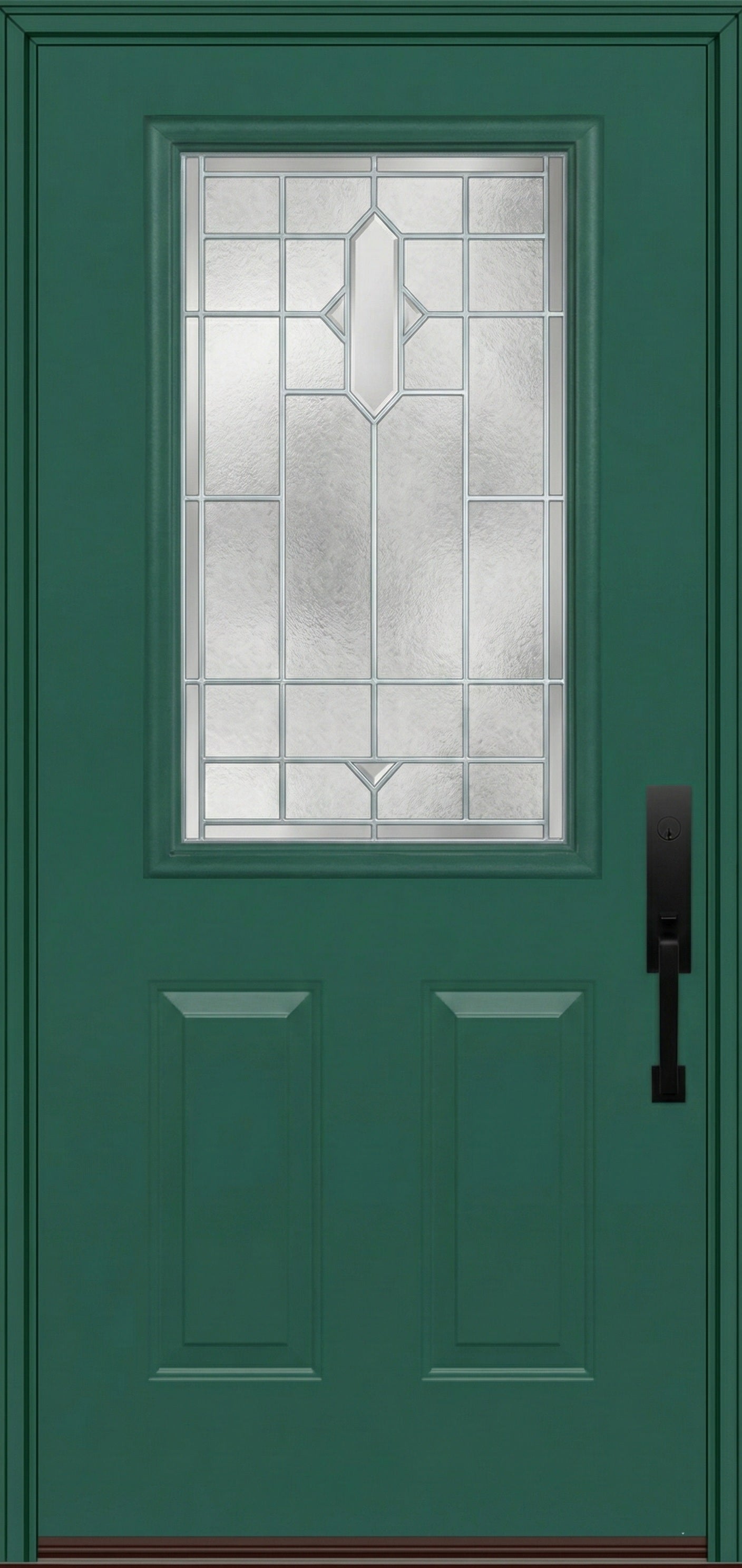 ProVia Legacy Single Entry Door 430 Style Brookhaven Decorative Glass with Zinc Caming and Low-E - Doors and Beyond
