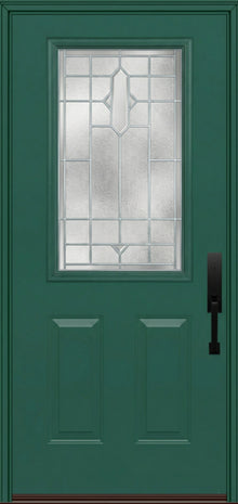 ProVia Legacy Single Entry Door 430 Style Brookhaven Decorative Glass with Zinc Caming and Low-E - Doors and Beyond