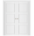 Nova Stile 025 Soft White Laminated Modern Double Pocket Door - Doors and Beyond