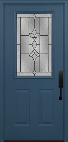 ProVia Legacy Single Entry Door 430 Style Esmond Decorative Glass with Patina Caming and Low-E - Doors and Beyond