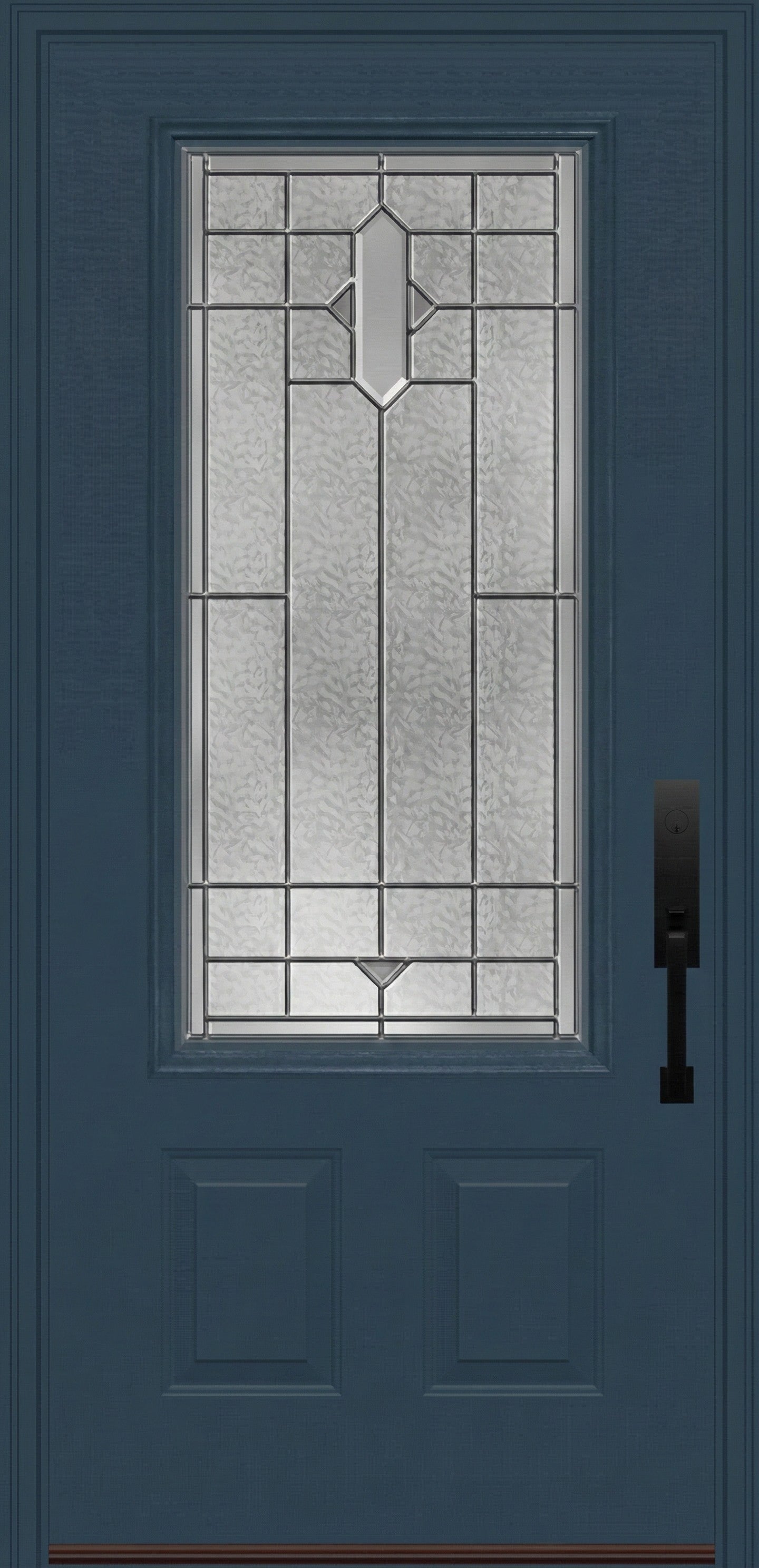 ProVia Legacy Single Entry Door 440 Style Brookhaven Decorative Glass with Zinc Caming and Low-E - Doors and Beyond