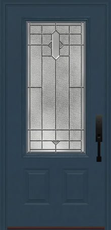 ProVia Legacy Single Entry Door 440 Style Brookhaven Decorative Glass with Zinc Caming and Low-E - Doors and Beyond