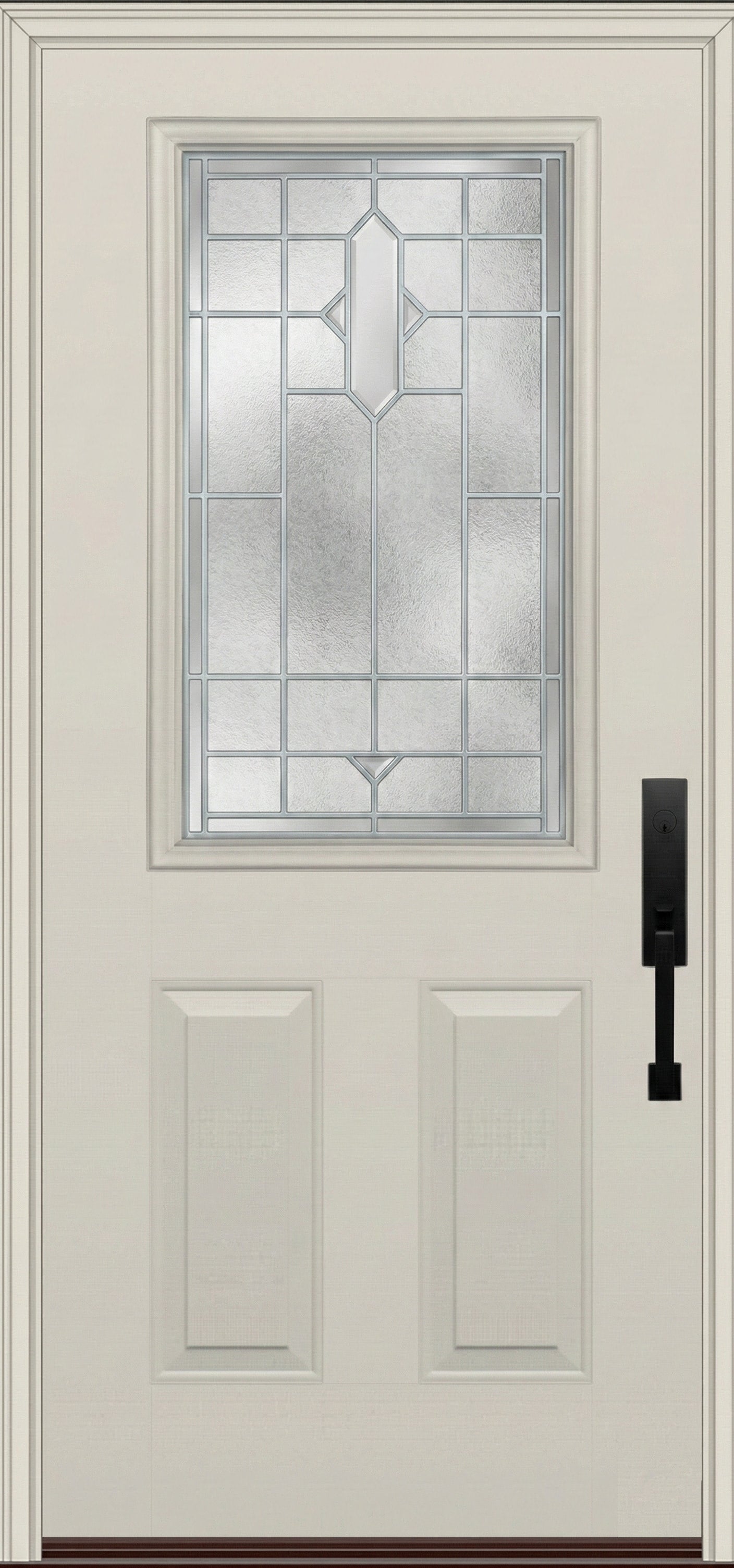 ProVia Legacy Single Entry Door 430 Style Brookhaven Decorative Glass with Zinc Caming and Low-E - Doors and Beyond
