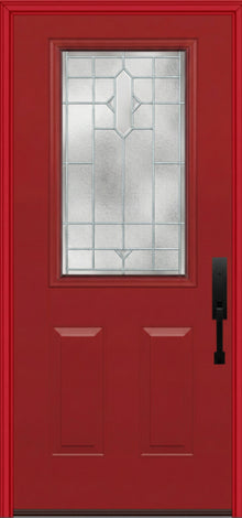 ProVia Legacy Single Entry Door 430 Style Brookhaven Decorative Glass with Zinc Caming and Low-E - Doors and Beyond