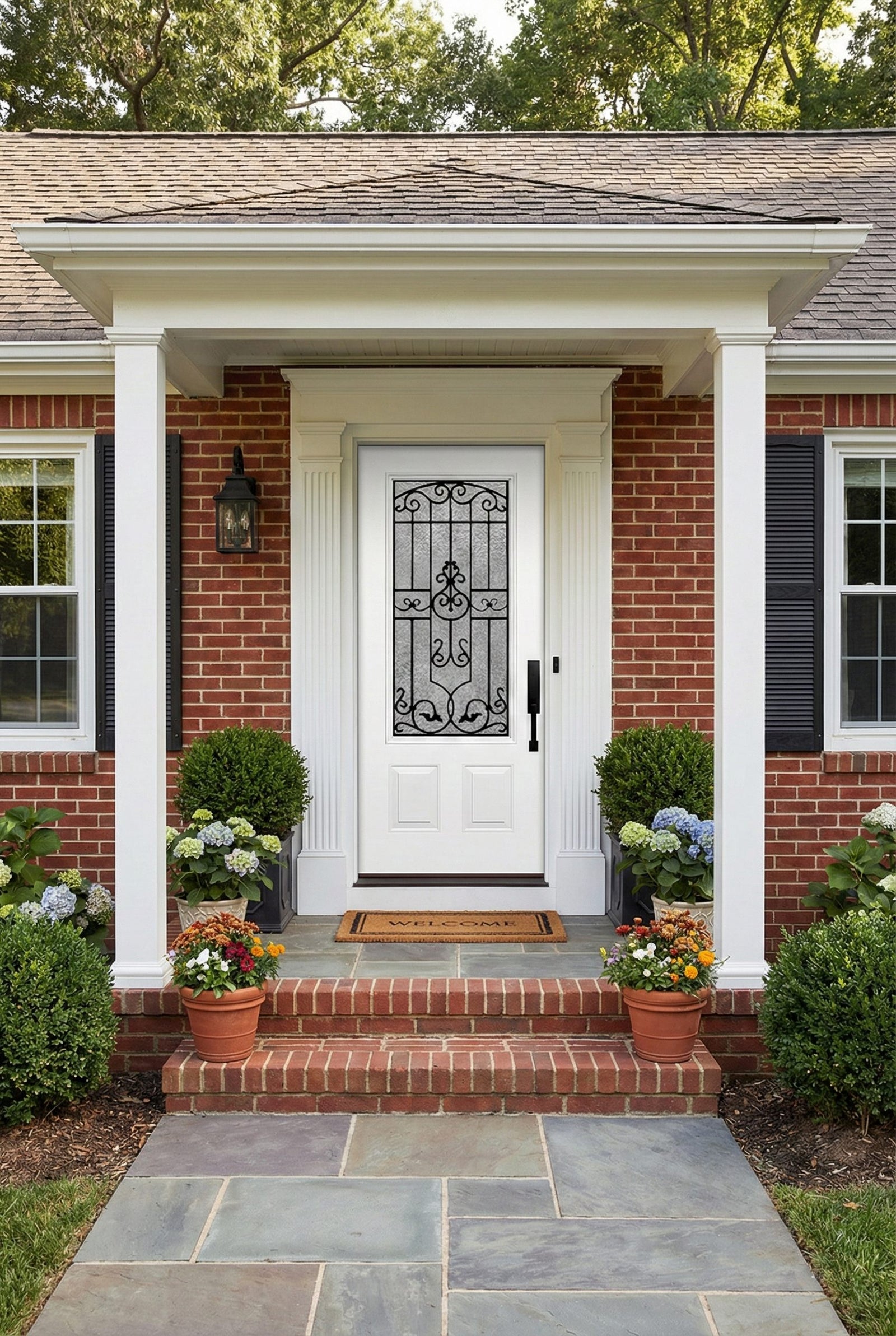 ProVia Legacy Single Entry Door 440 Style Barcelona Decorative Glass With Gluechip Privacy Glass - Doors and Beyond