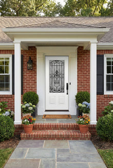 ProVia Legacy Single Entry Door 440 Style Barcelona Decorative Glass With Gluechip Privacy Glass - Doors and Beyond