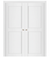 Nova Stile 020 Soft White Laminated Modern Double Pocket Door - Doors and Beyond
