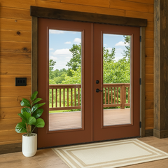 ProVia Legacy Steel 20GA Heavy Duty Patio Double Door Downsized 72x80 Autumn Red/Autumn Red Double Pane Low-E W Argon Gas - Doors and Beyond