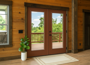 ProVia Legacy Steel 20GA Heavy Duty Patio Double Door Downsized 72x80 Autumn Red/Autumn Red Double Pane Low-E W Argon Gas - Doors and Beyond