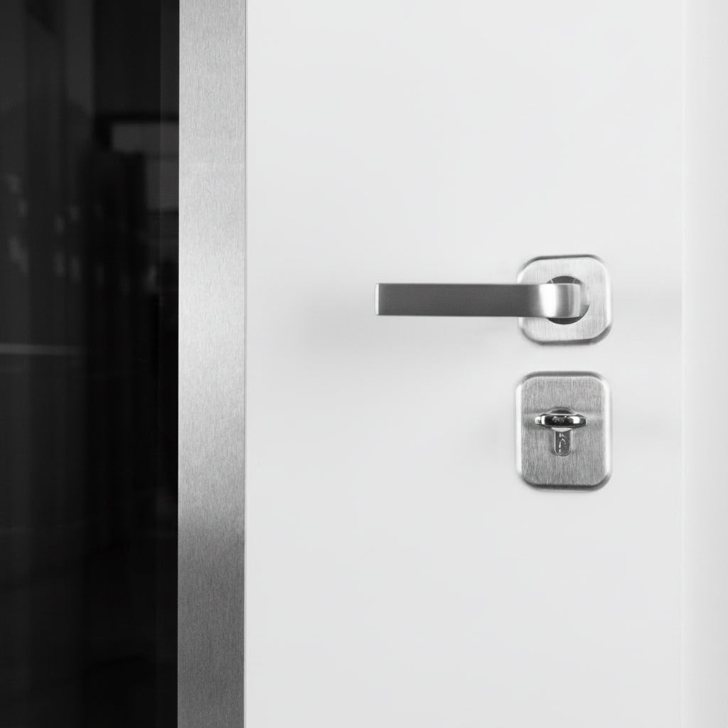 Nova Inox S1 Modern Exterior Single Door 36x80 - White - Doors and Beyond