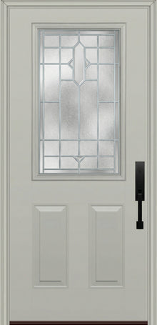 ProVia Legacy Single Entry Door 430 Style Brookhaven Decorative Glass with Zinc Caming and Low-E - Doors and Beyond