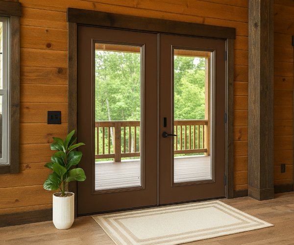 ProVia Legacy Steel Double Patio Doors – Tudor Brown – 68