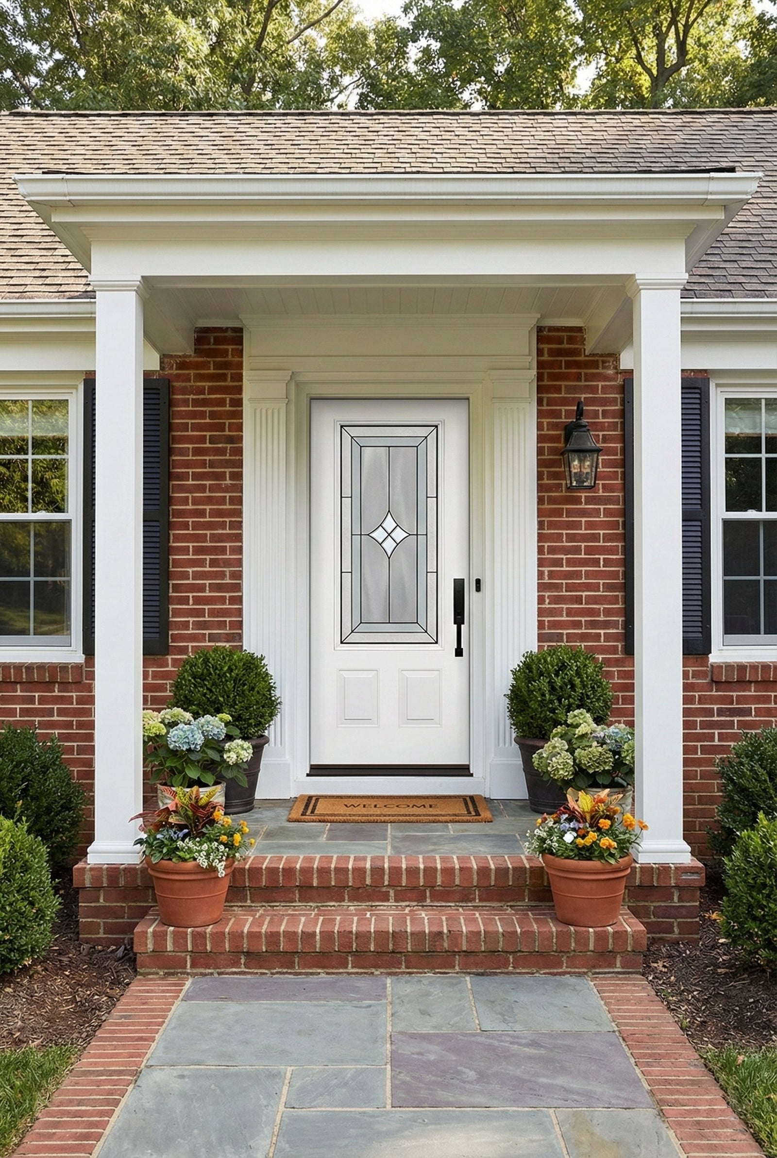 ProVia Legacy Single Entry Door 440 Style Aria Decorative Glass with Patina Caming and Low-E - Doors and Beyond