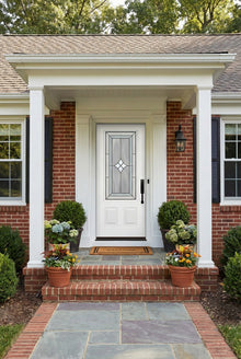 ProVia Legacy Single Entry Door 440 Style Aria Decorative Glass with Patina Caming and Low-E - Doors and Beyond