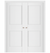 Nova Stile 023 Soft White Laminated Modern Double Pocket Door - Doors and Beyond