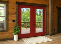 ProVia Legacy Steel 20GA Heavy Duty Patio Double Door Downsized 72x80 Vallis Red/Vallis Red Double Pane Low-E W Argon Gas - Doors and Beyond