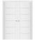 Nova Stile 008 Soft White Laminated Modern Double Pocket Door - Doors and Beyond