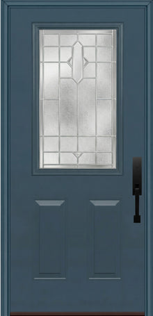 ProVia Legacy Single Entry Door 430 Style Brookhaven Decorative Glass with Zinc Caming and Low-E - Doors and Beyond