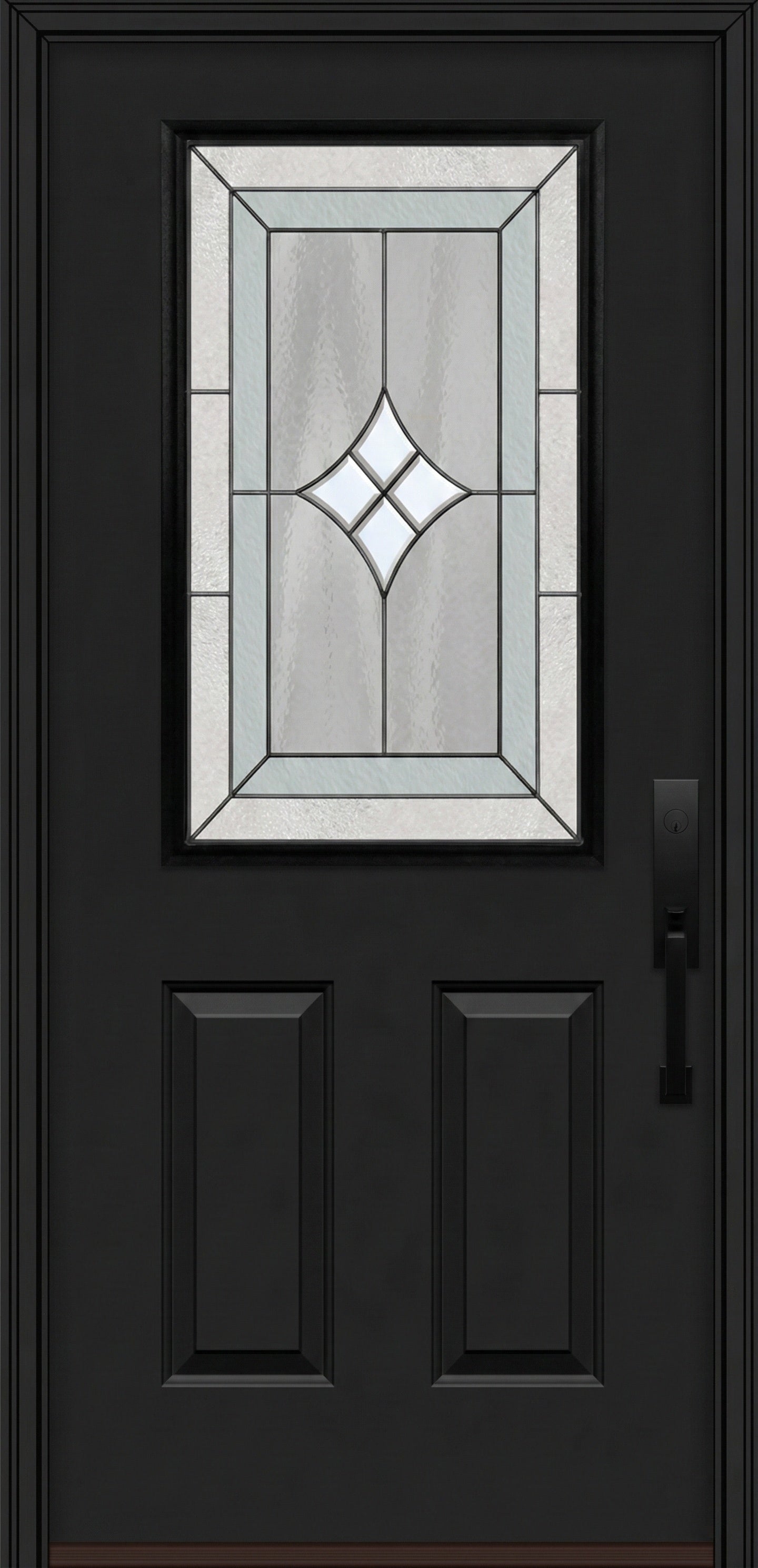 ProVia Legacy Single Entry Door 430 Style Aria Decorative Glass with Patina Caming and Low-E - Doors and Beyond