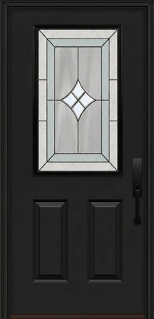 ProVia Legacy Single Entry Door 430 Style Aria Decorative Glass with Patina Caming and Low-E - Doors and Beyond