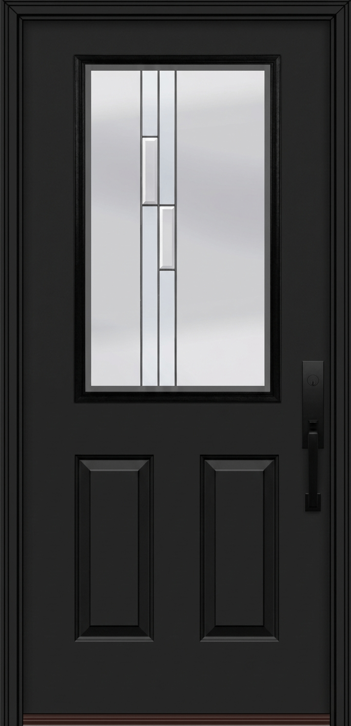 ProVia Legacy Single Entry Door 430 Style Genesis Decorative Glass with Silver Caming and Low-E - Doors and Beyond