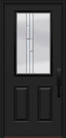 ProVia Legacy Single Entry Door 430 Style Genesis Decorative Glass with Silver Caming and Low-E - Doors and Beyond