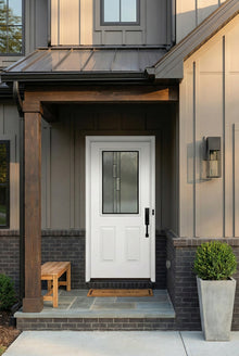 ProVia Legacy Single Entry Door 430 Style Genesis Decorative Glass with Black Caming and Low-E - Doors and Beyond