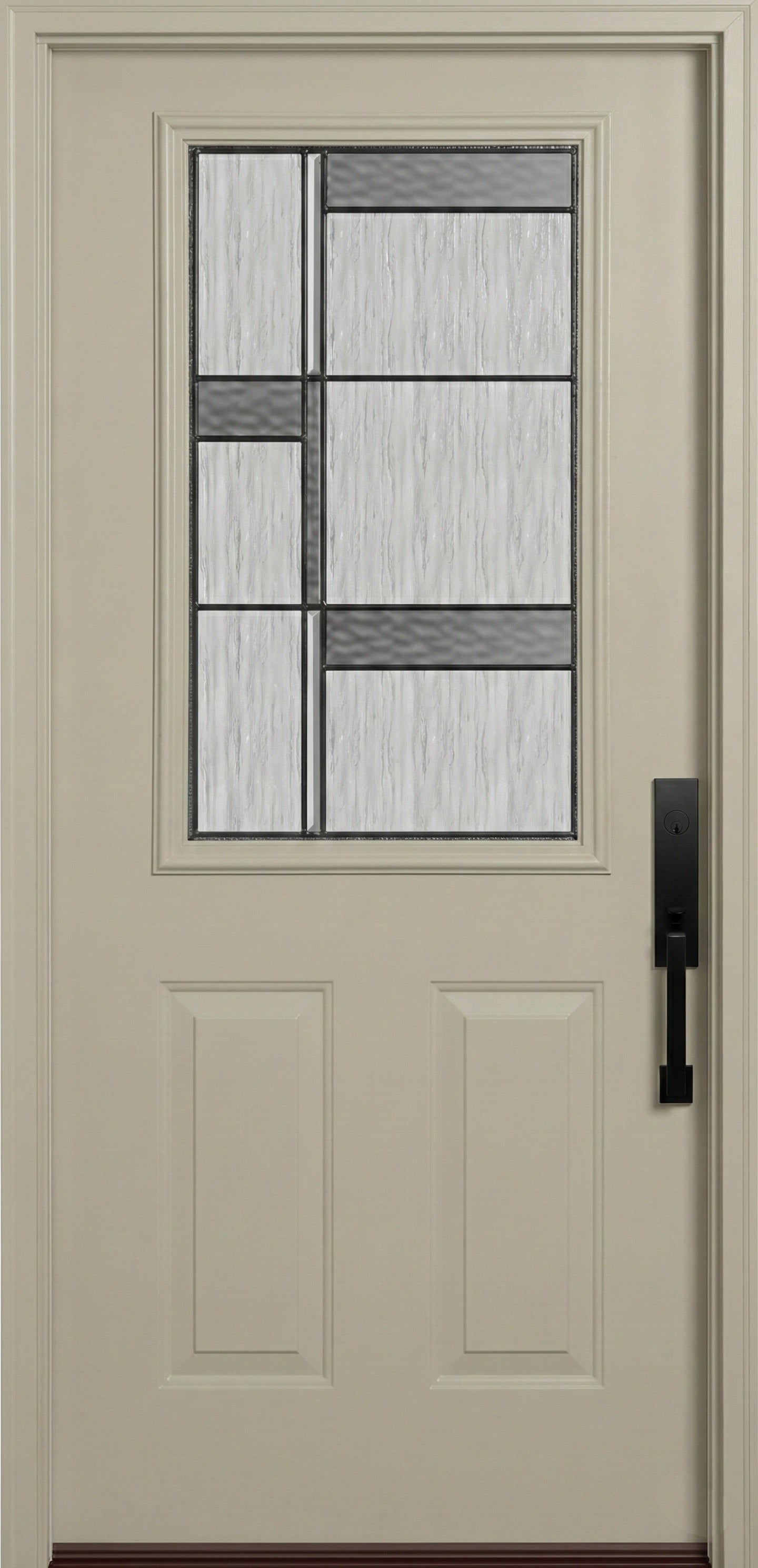 ProVia Legacy Single Entry Door 430 Style Manhattan Decorative Glass with Patina Caming and Low-E - Doors and Beyond