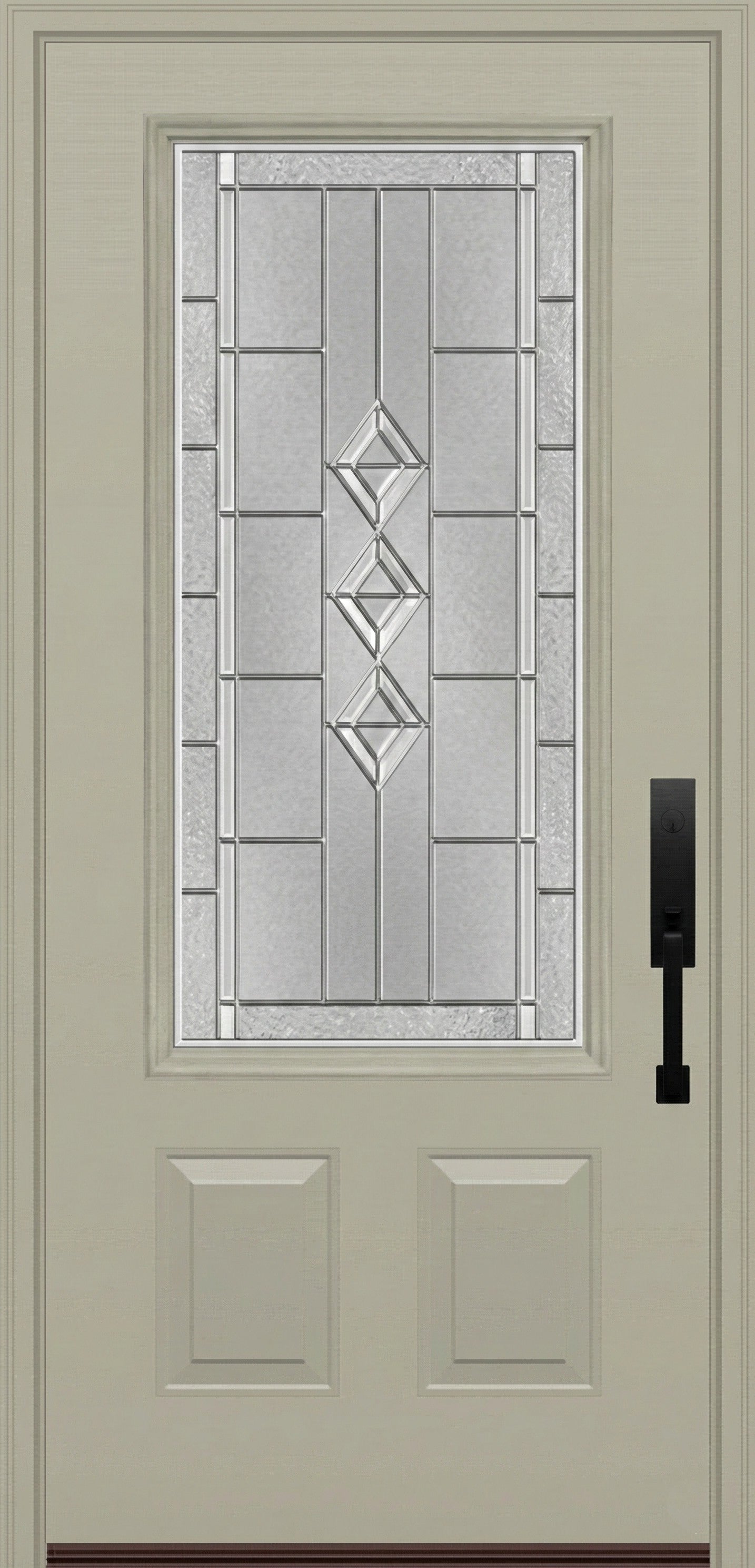 ProVia Legacy Single Entry Door 440 Style Gemstone Decorative Glass with Zinc Caming and Low-E - Doors and Beyond