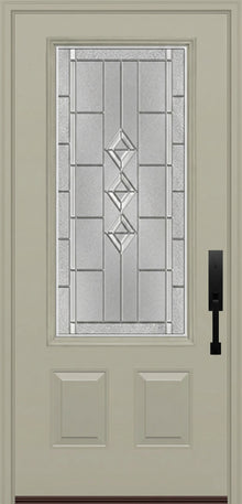 ProVia Legacy Single Entry Door 440 Style Gemstone Decorative Glass with Zinc Caming and Low-E - Doors and Beyond