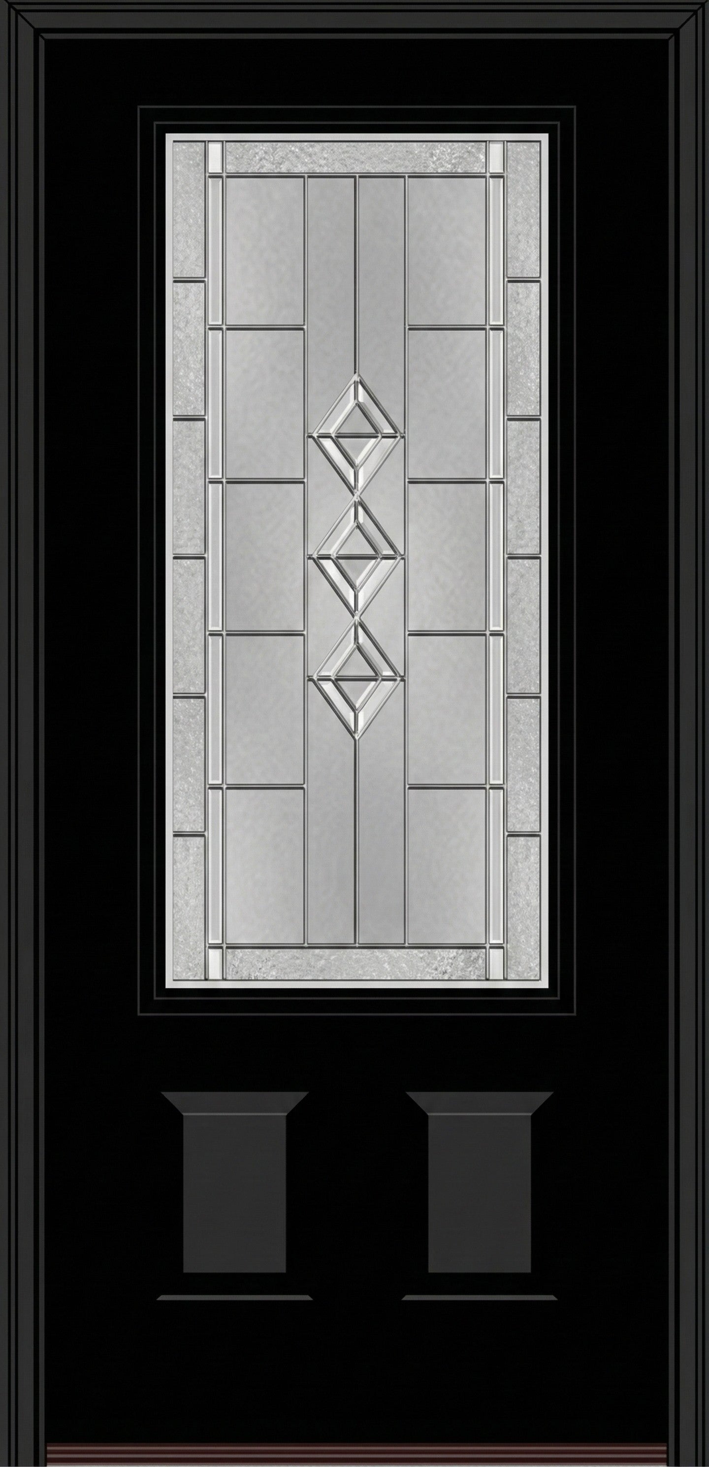 ProVia Legacy Single Entry Door 440 Style Gemstone Decorative Glass with Zinc Caming and Low-E - Doors and Beyond