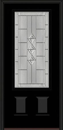 ProVia Legacy Single Entry Door 440 Style Gemstone Decorative Glass with Zinc Caming and Low-E - Doors and Beyond