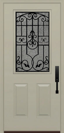 ProVia Legacy Single Entry Door 430 Style Barcelona Decorative Glass With Gluechip Privacy Glass - Doors and Beyond