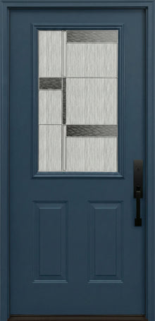 ProVia Legacy Single Entry Door 430 Style Manhattan Decorative Glass with Zinc Caming and Low-E - Doors and Beyond