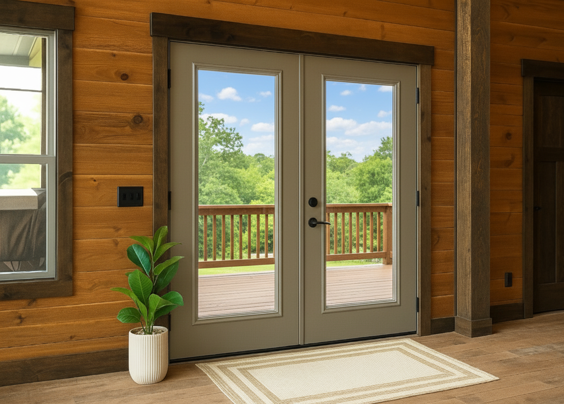 ProVia Legacy Steel 20GA Heavy Duty Patio Double Door Downsized 72x80 Clay/Clay Double Pane Low-E W Argon Gas - Doors and Beyond