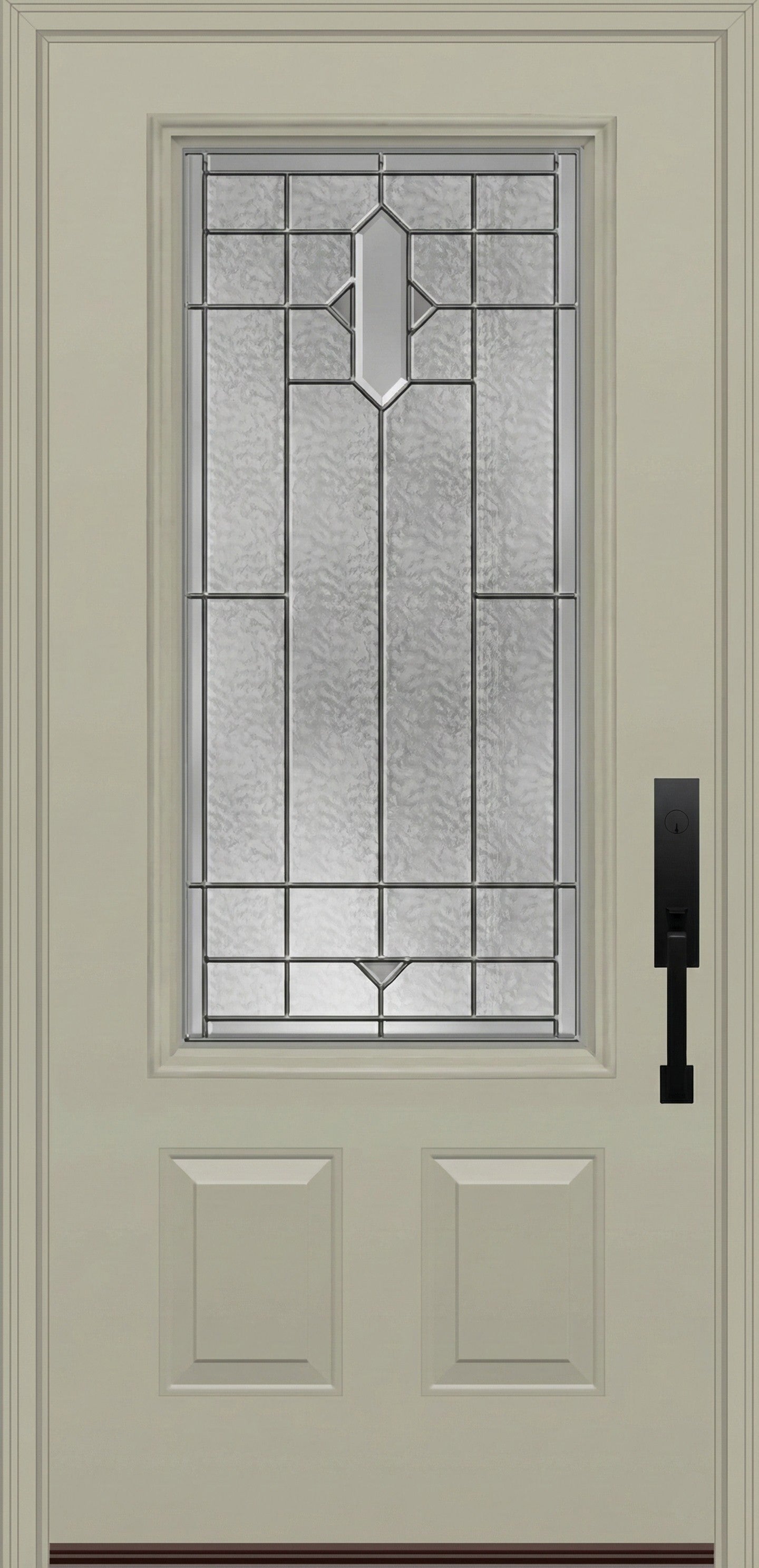 ProVia Legacy Single Entry Door 440 Style Brookhaven Decorative Glass with Zinc Caming and Low-E - Doors and Beyond
