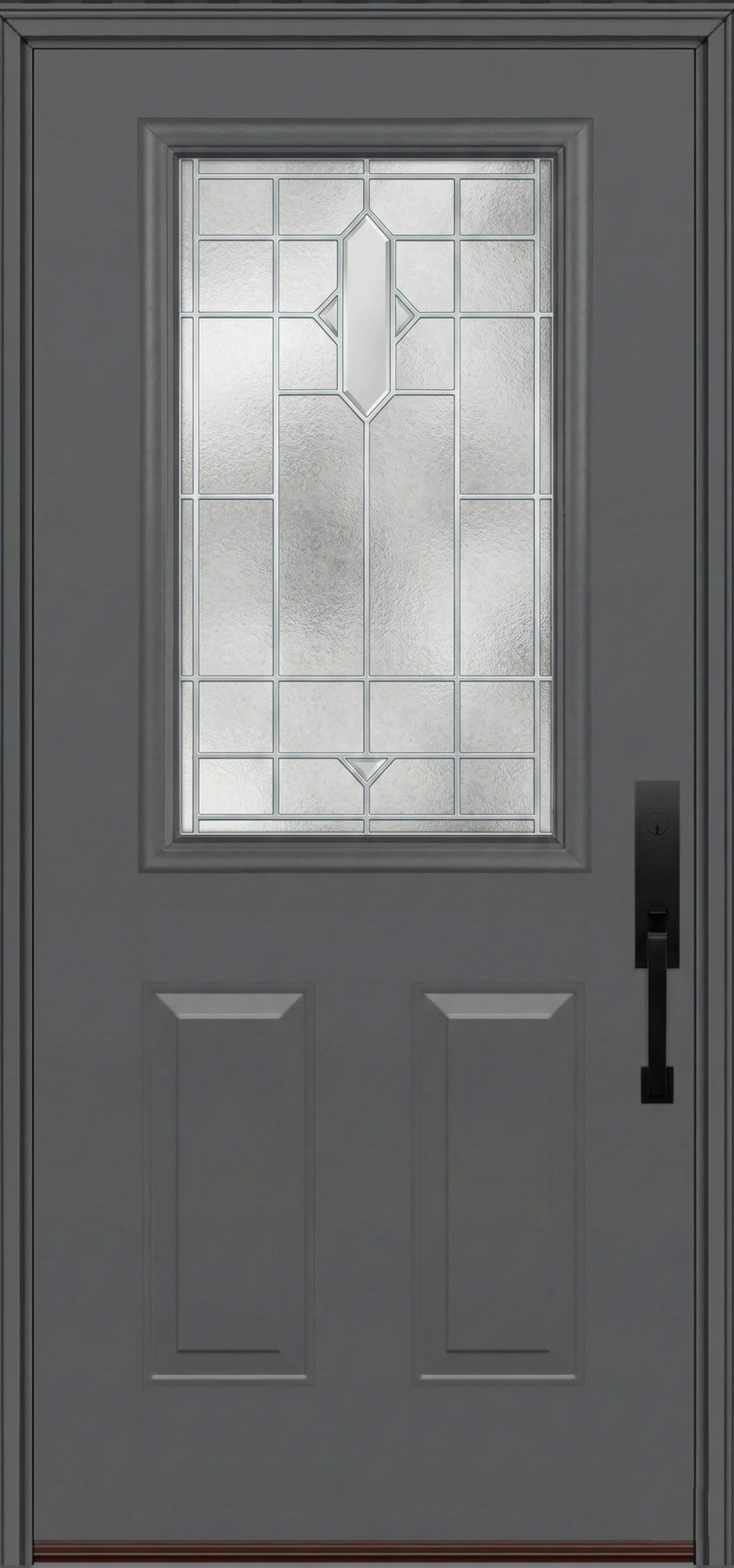 ProVia Legacy Single Entry Door 430 Style Brookhaven Decorative Glass with Zinc Caming and Low-E - Doors and Beyond