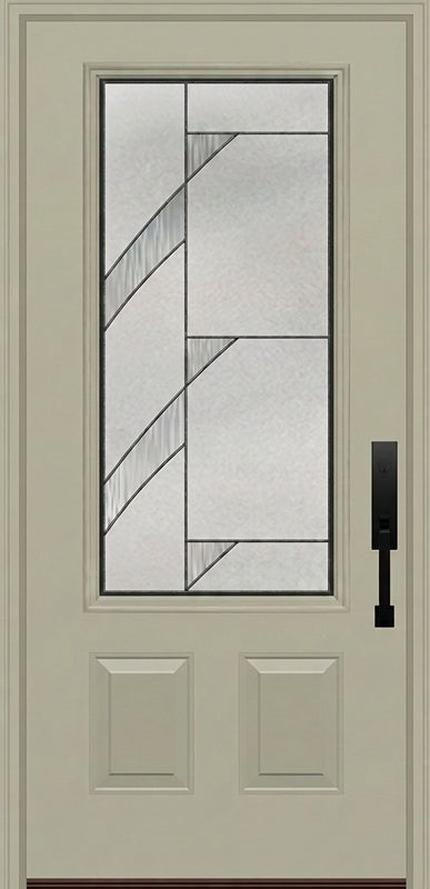 ProVia Legacy Single Entry Door 440 Style Tidal Decorative Glass with Patina Caming and Low-E - Doors and Beyond
