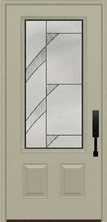 ProVia Legacy Single Entry Door 440 Style Tidal Decorative Glass with Patina Caming and Low-E - Doors and Beyond