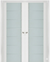 Nova Triplex 009 Soft White Laminated Modern Double Pocket Door - Doors and Beyond
