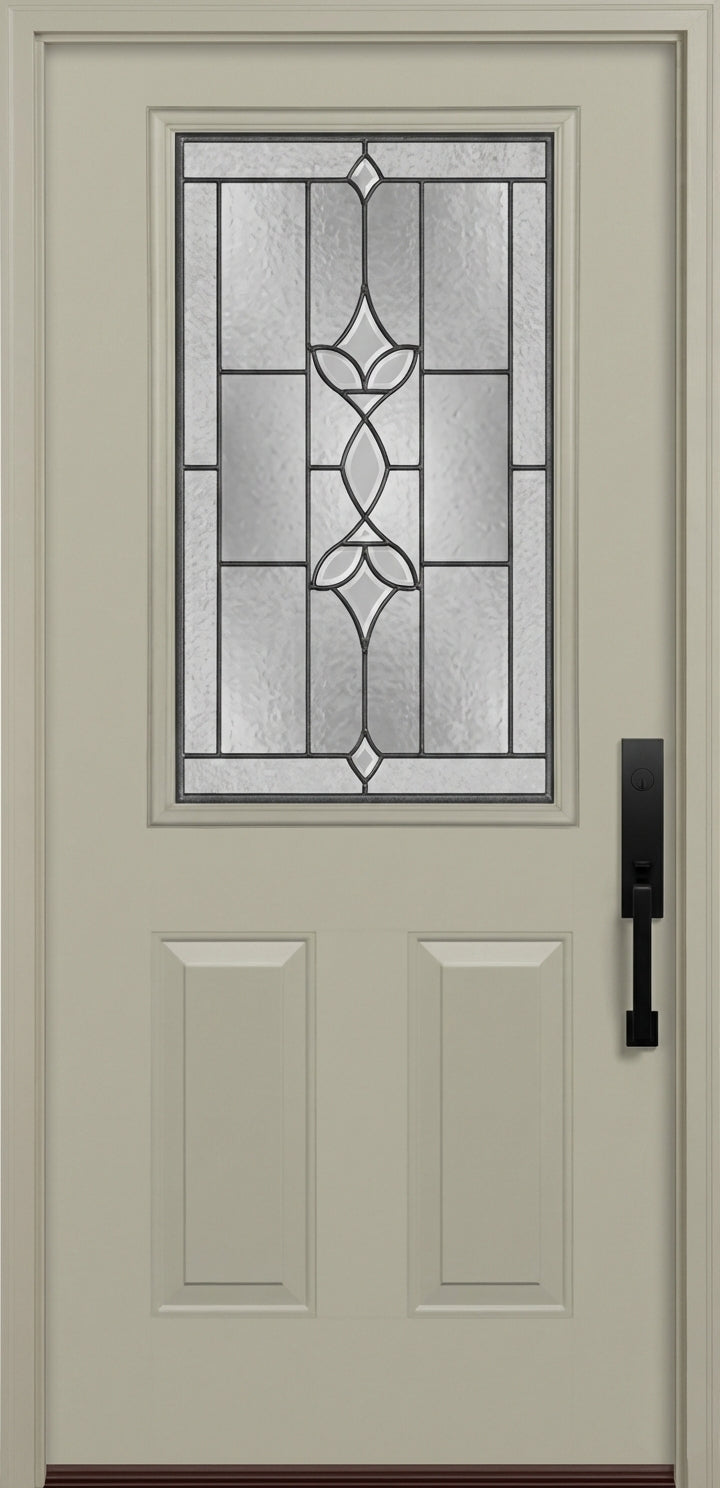 ProVia Legacy Single Entry Door 430 Style Esmond Decorative Glass with Patina Caming and Low-E - Doors and Beyond